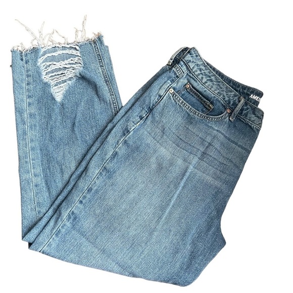 American Rag Cie Mom 100% Cotton Denim Jeans Raw Hem size 15 - Picture 1 of 9